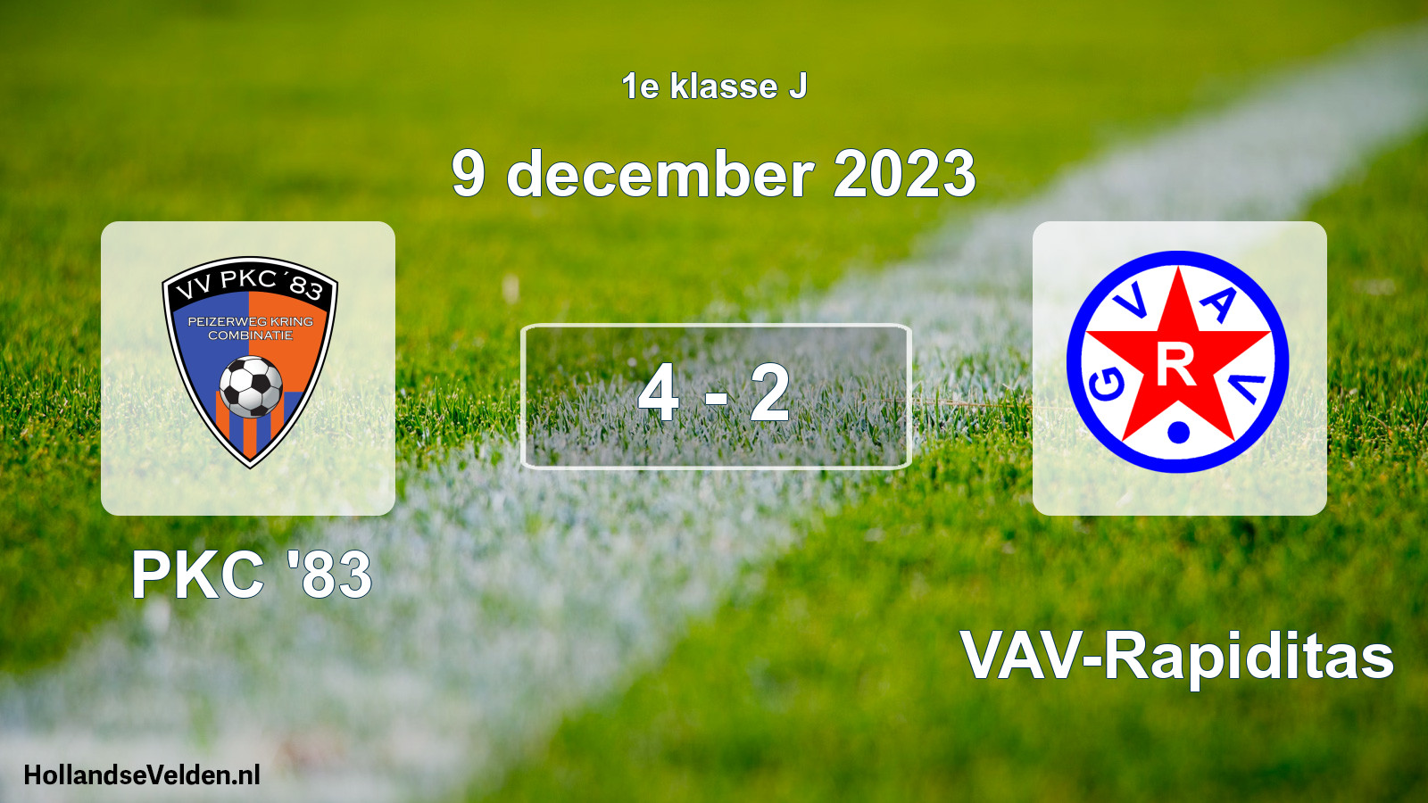 Total number of matches played: PKC '83 - GVAV-Rapiditas 4 - 2 (9 December 2023)
