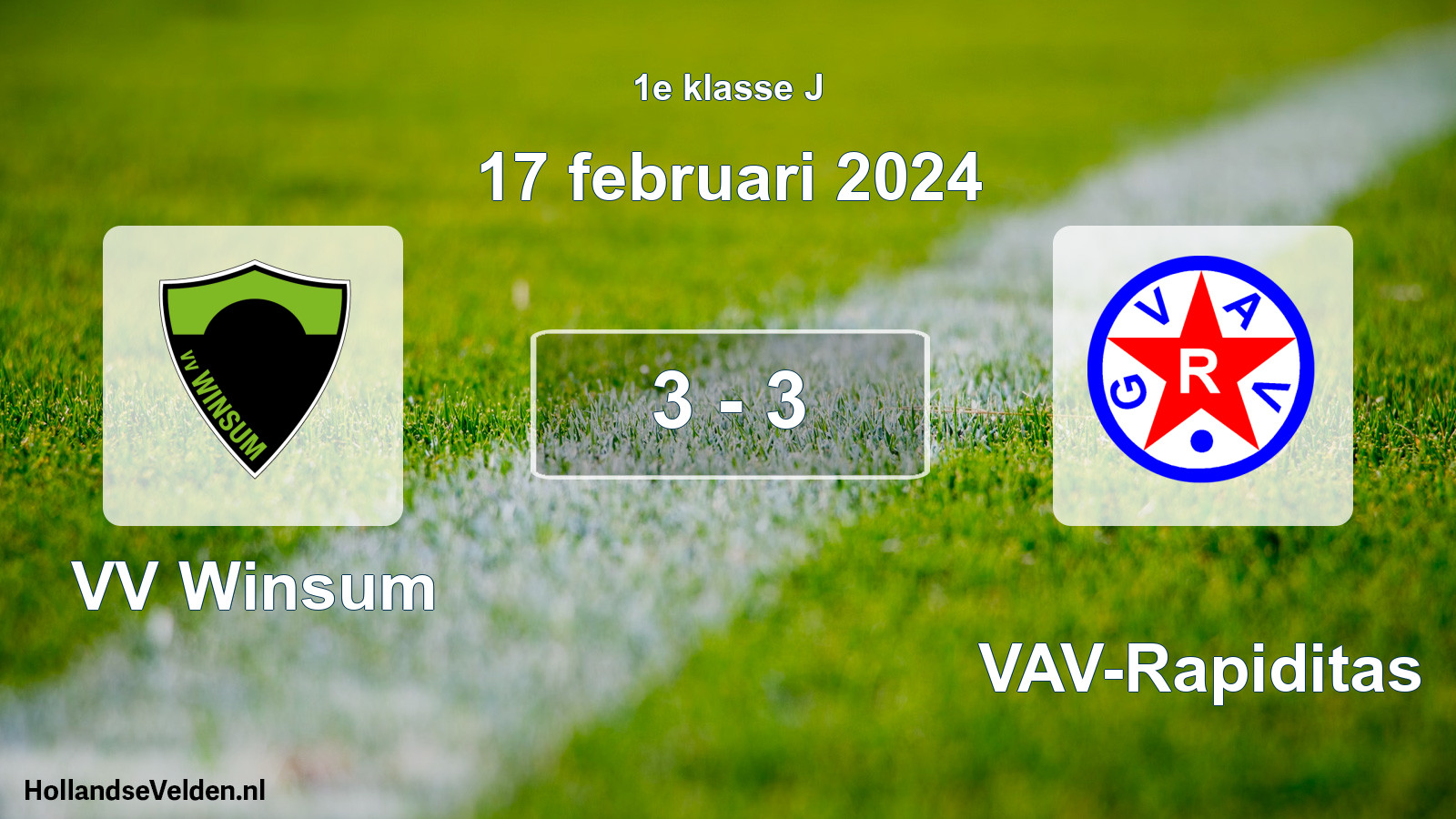 Total number of matches played: VV Winsum - GVAV-Rapiditas 3 - 3 (17 February 2024)