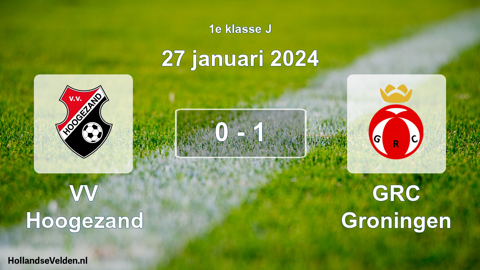 Total number of matches played: VV Hoogezand - GRC Groningen 0 - 1 (27 January 2024)