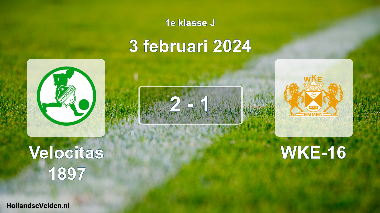 Total number of matches played: Velocitas 1897 - WKE-16 2 - 1 (3 February 2024)