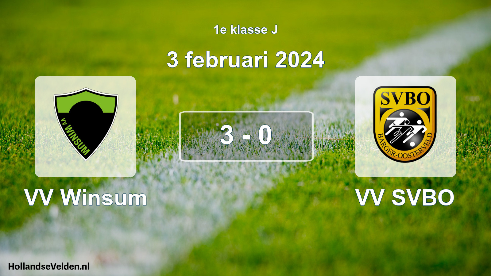 Total number of matches played: VV Winsum - VV SVBO 3 - 0 (3 February 2024)