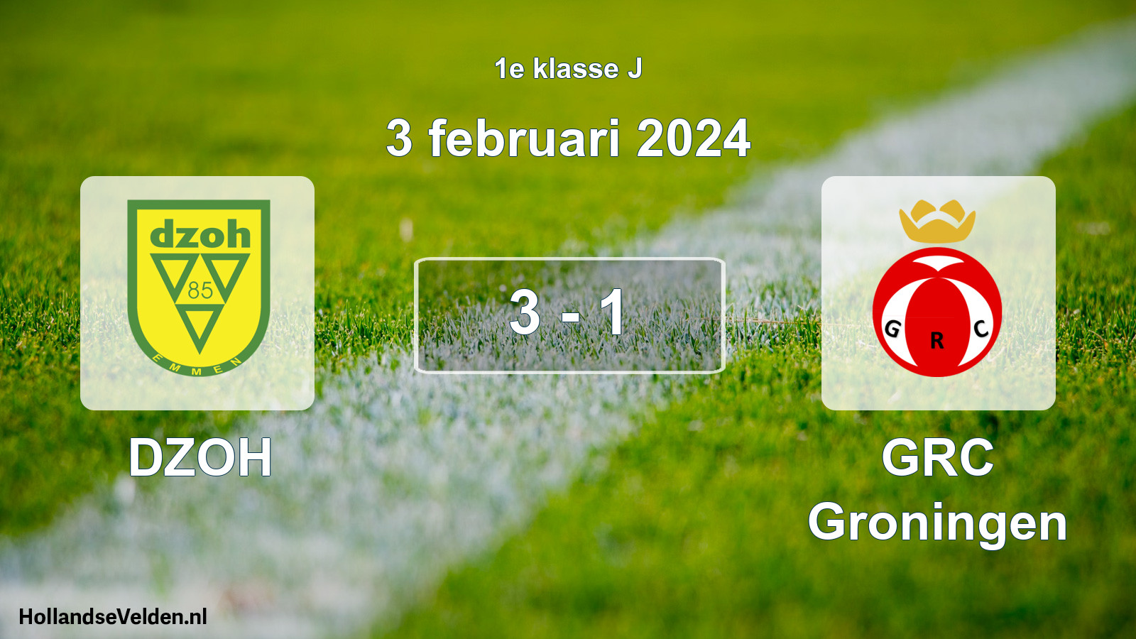 Total number of matches played: DZOH - GRC Groningen 3 - 1 (3 February 2024)
