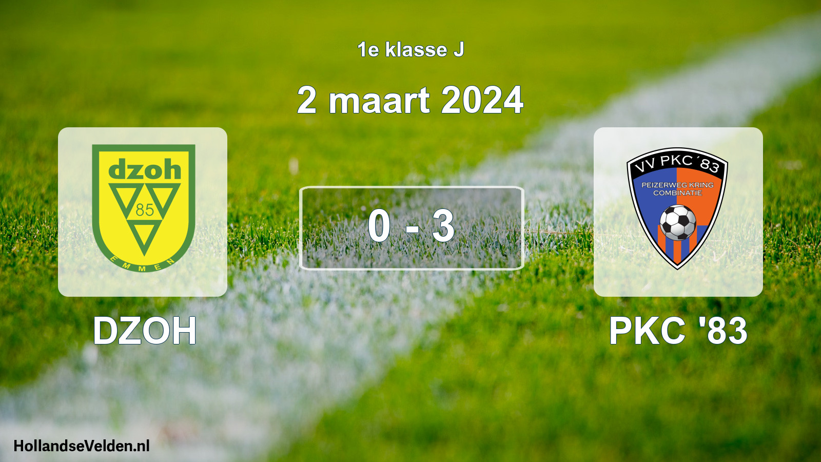 Total number of matches played: DZOH - PKC '83 0 - 3 (2 March 2024)