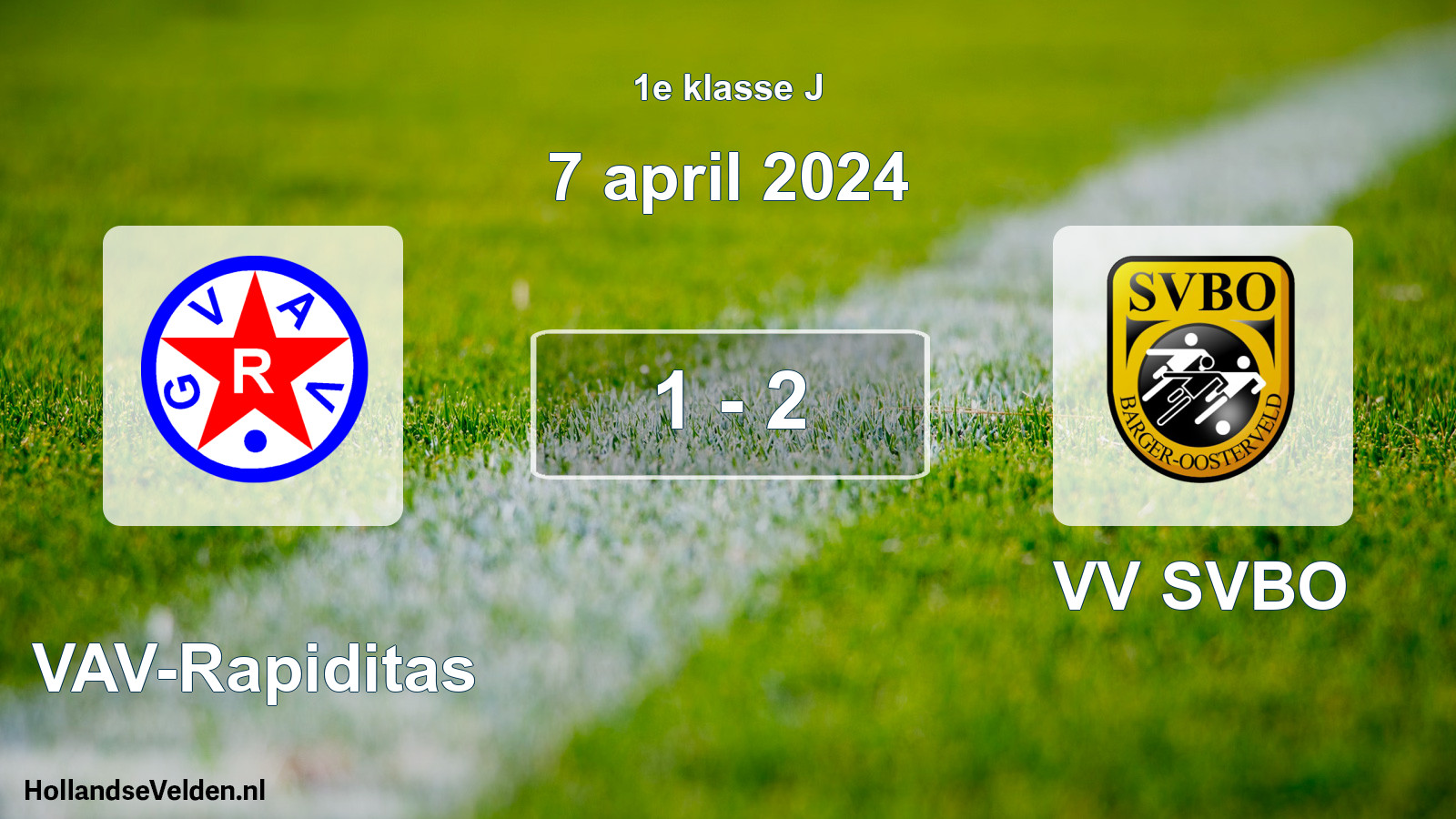Total number of matches played: GVAV-Rapiditas - VV SVBO 1 - 2 (7 April 2024)