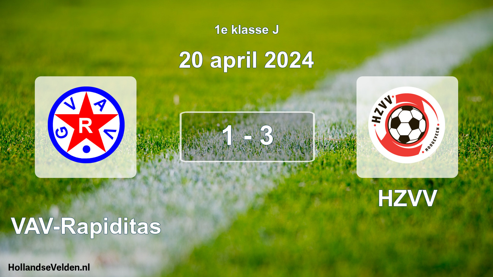 Total number of matches played: GVAV-Rapiditas - HZVV 1 - 3 (20 April 2024)
