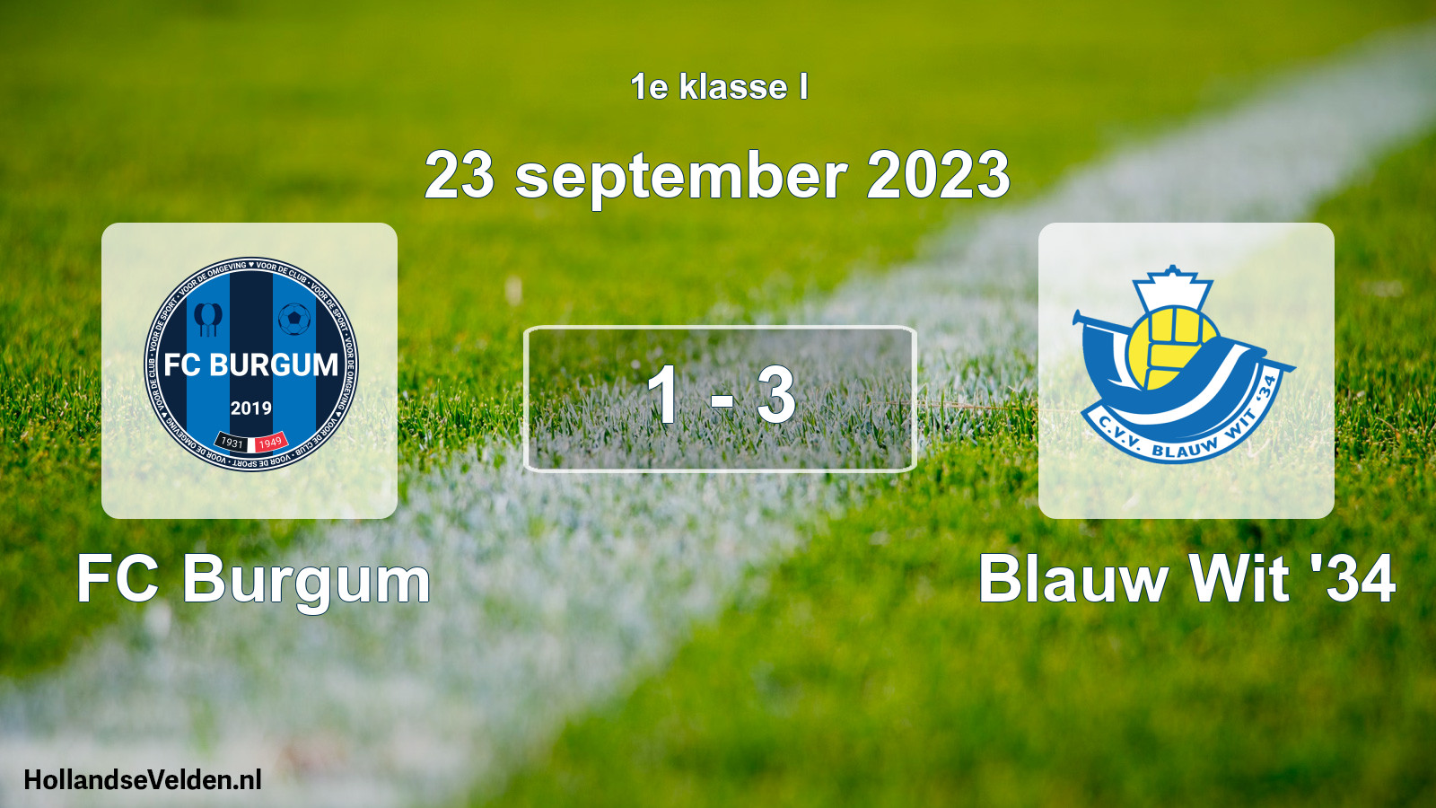 Total number of matches played: FC Burgum - Blauw Wit '34 1 - 3 (23 September 2023)