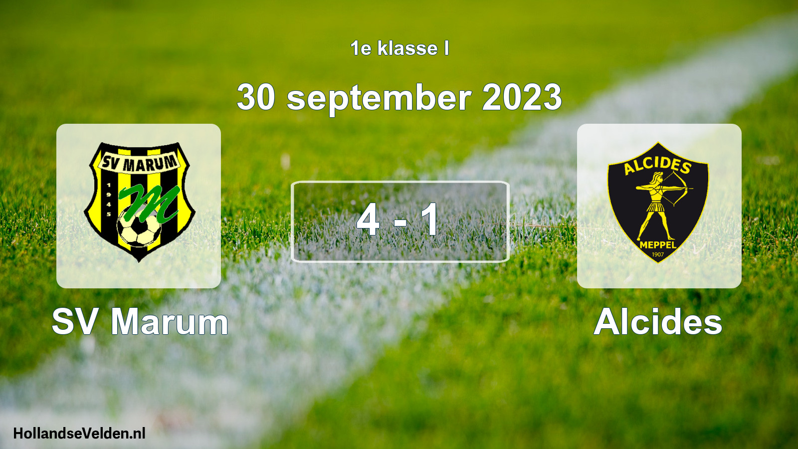 Total number of matches played: SV Marum - Alcides 4 - 1 (30 September 2023)