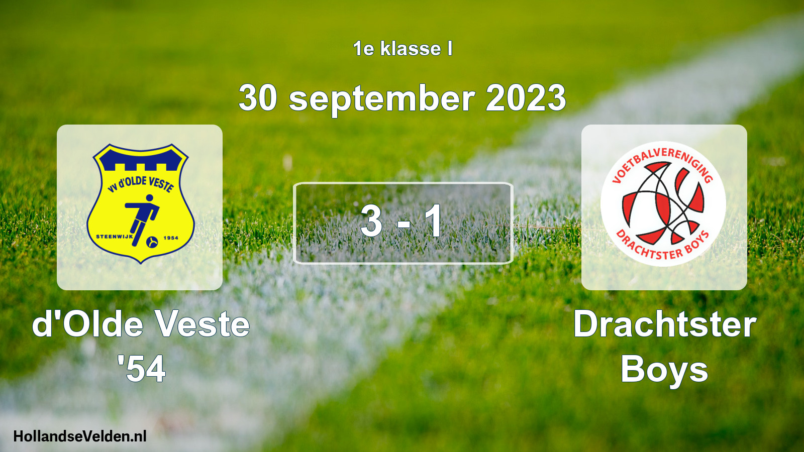 Total number of matches played: d'Olde Veste '54 - Drachtster Boys 3 - 1 (30 September 2023)