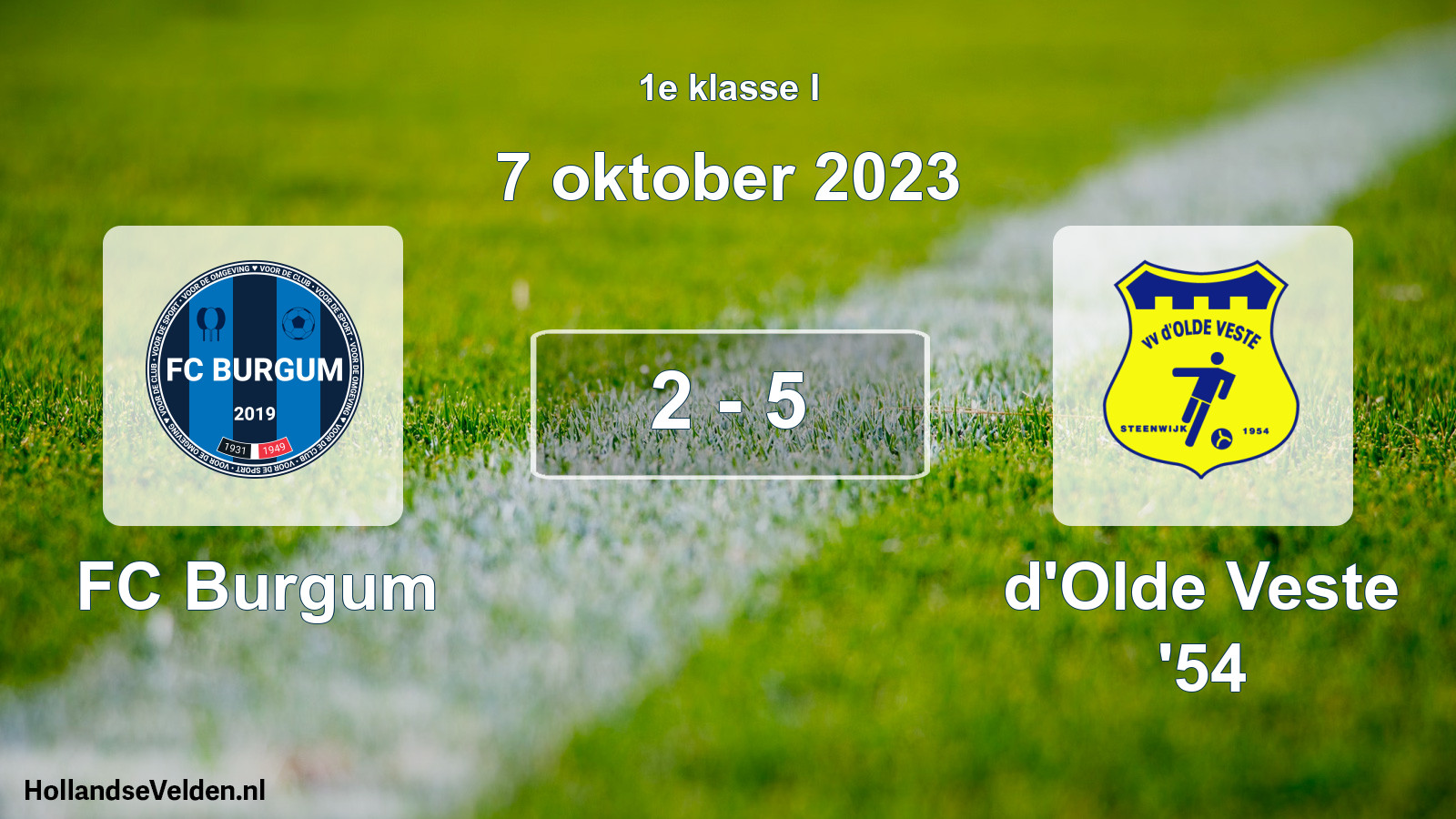 Total number of matches played: FC Burgum - d'Olde Veste '54 2 - 5 (7 October 2023)