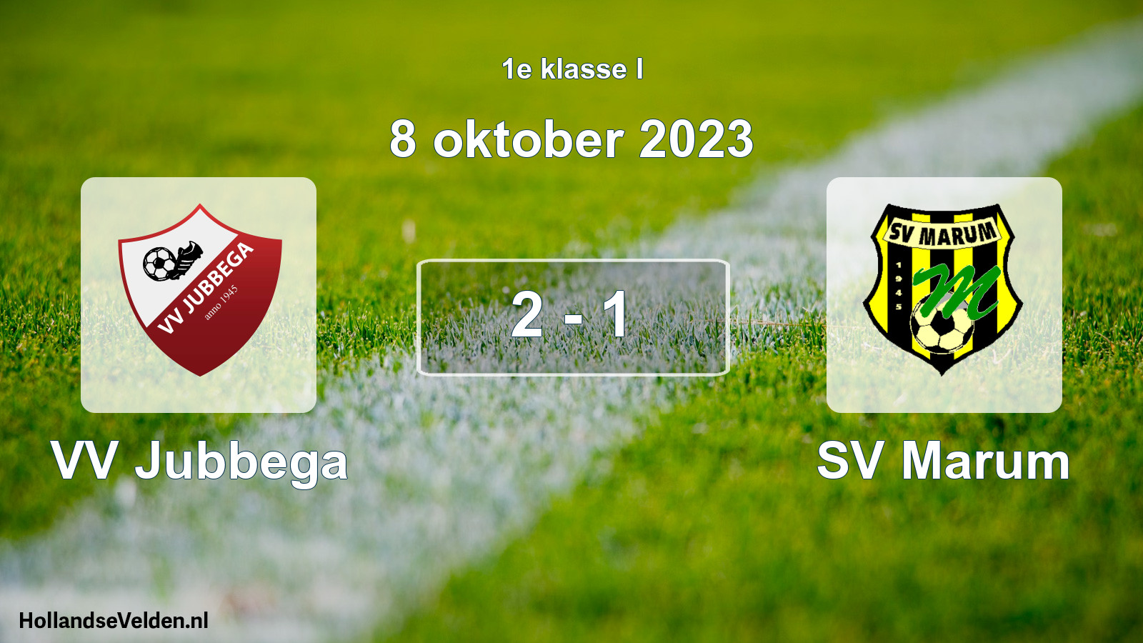 Gespeelde wedstrijd: VV Jubbega - SV Marum 2 - 1 (8 oktober 2023)
