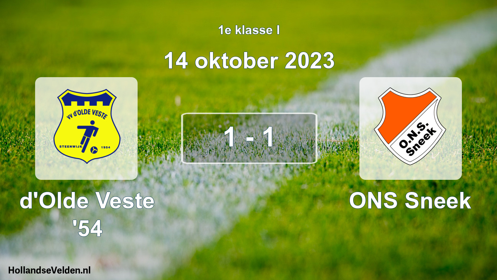 Total number of matches played: d'Olde Veste '54 - ONS Sneek 1 - 1 (14 October 2023)