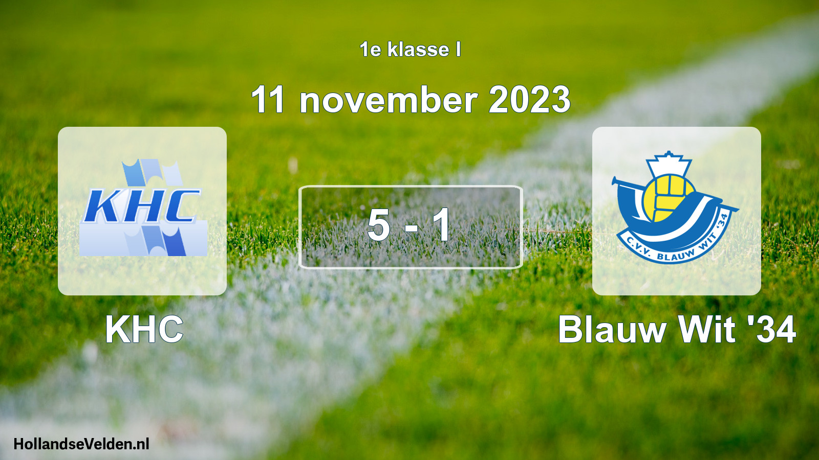 Total number of matches played: KHC - Blauw Wit '34 5 - 1 (11 November 2023)