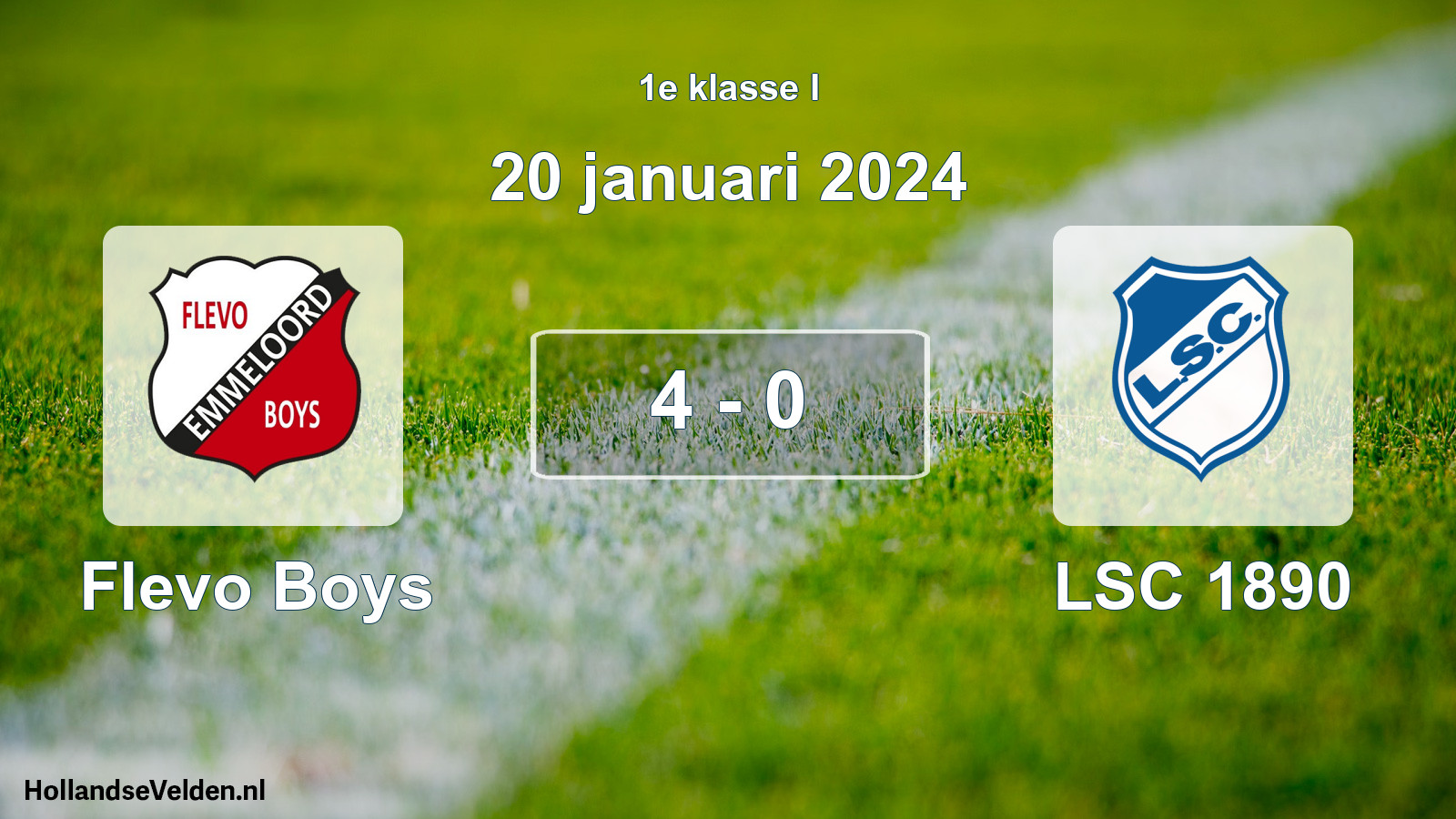 Total number of matches played: Flevo Boys - LSC 1890 4 - 0 (20 January 2024)