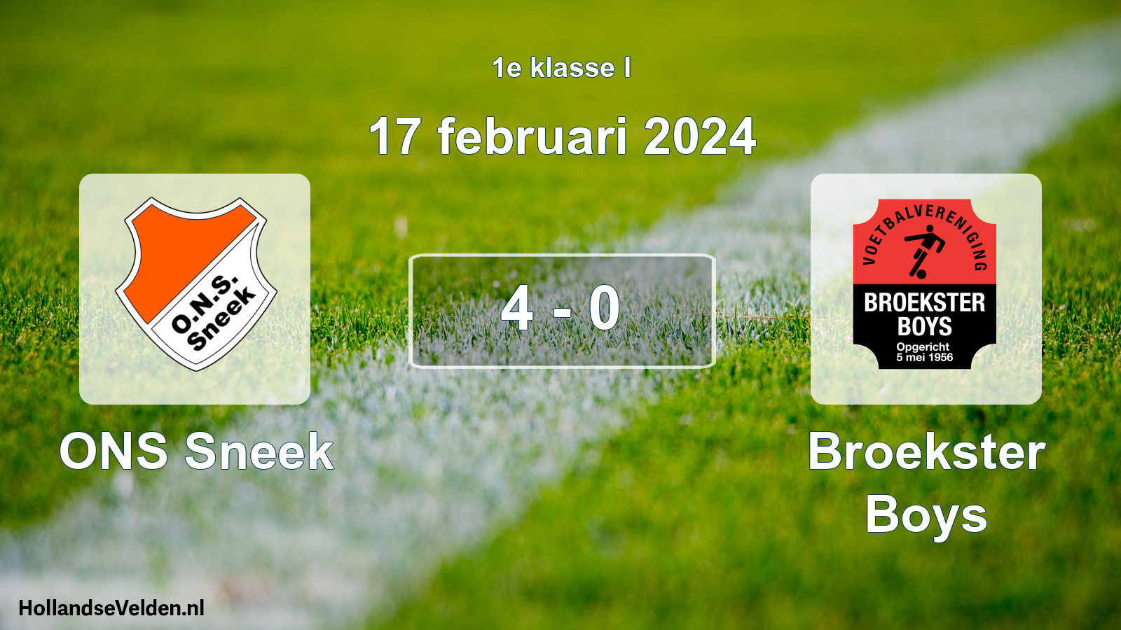 Total number of matches played: ONS Sneek - Broekster Boys 4 - 0 (17 February 2024)