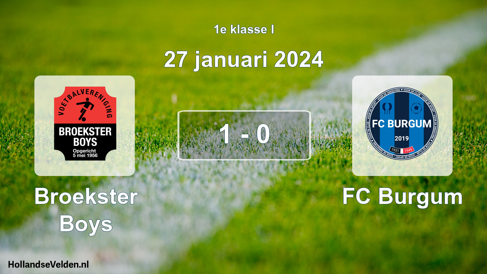 Total number of matches played: Broekster Boys - FC Burgum 1 - 0 (27 January 2024)
