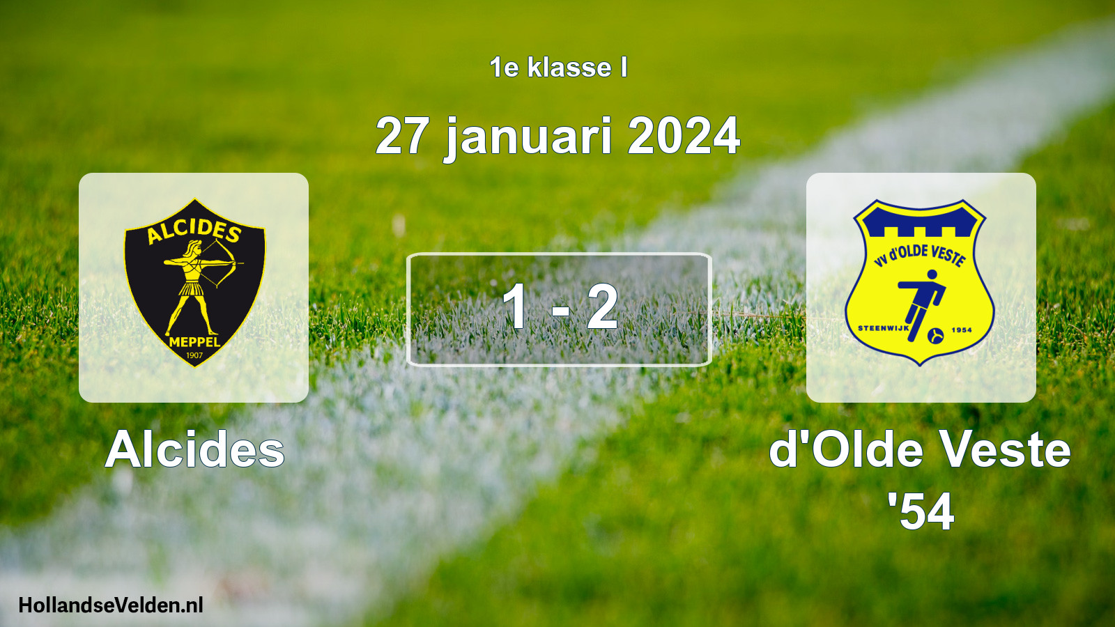 Total number of matches played: Alcides - d'Olde Veste '54 1 - 2 (27 January 2024)