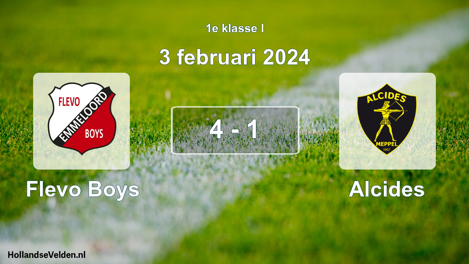 Total number of matches played: Flevo Boys - Alcides 4 - 1 (3 February 2024)