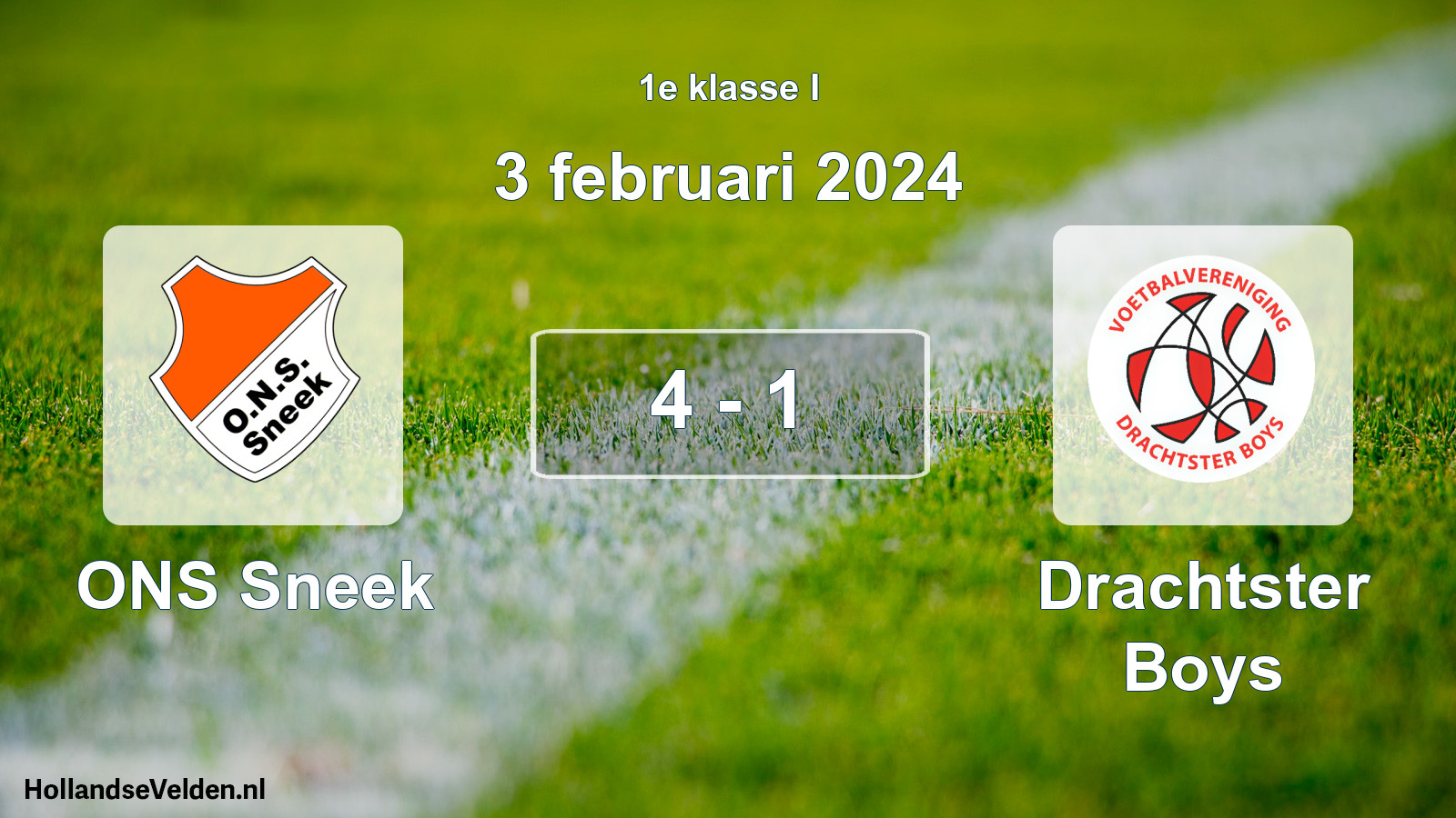 Total number of matches played: ONS Sneek - Drachtster Boys 4 - 1 (3 February 2024)