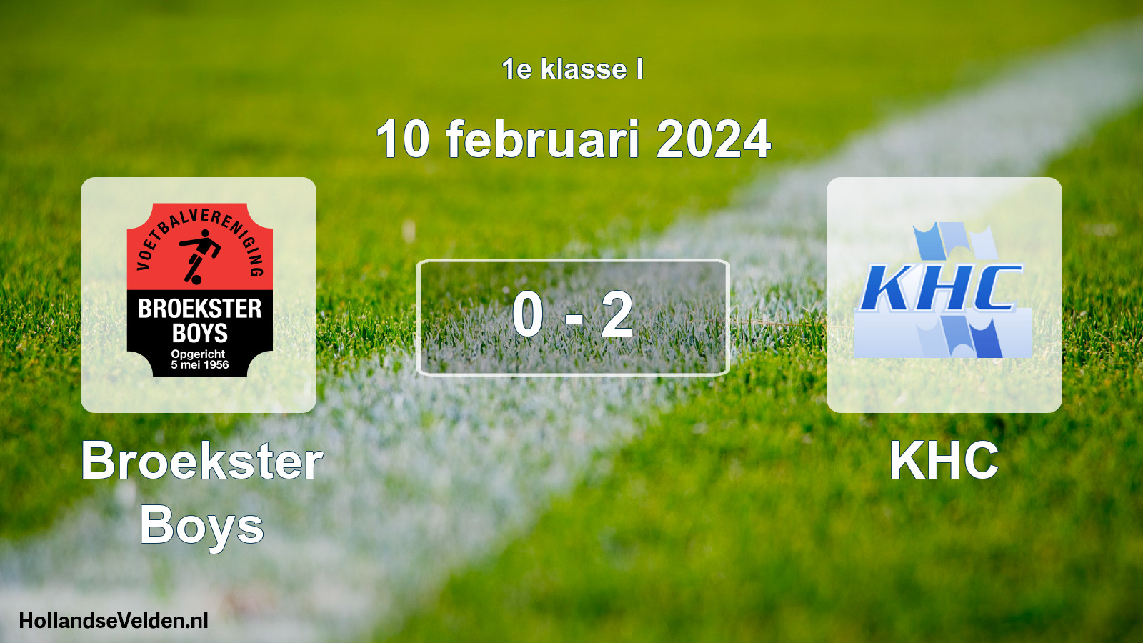 Total number of matches played: Broekster Boys - KHC 0 - 2 (10 February 2024)