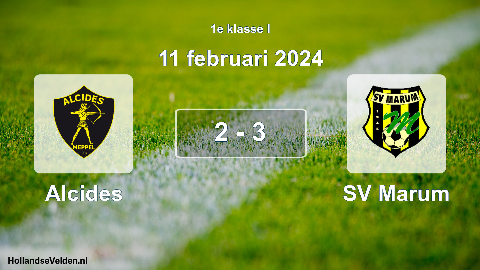 Total number of matches played: Alcides - SV Marum 2 - 3 (11 February 2024)