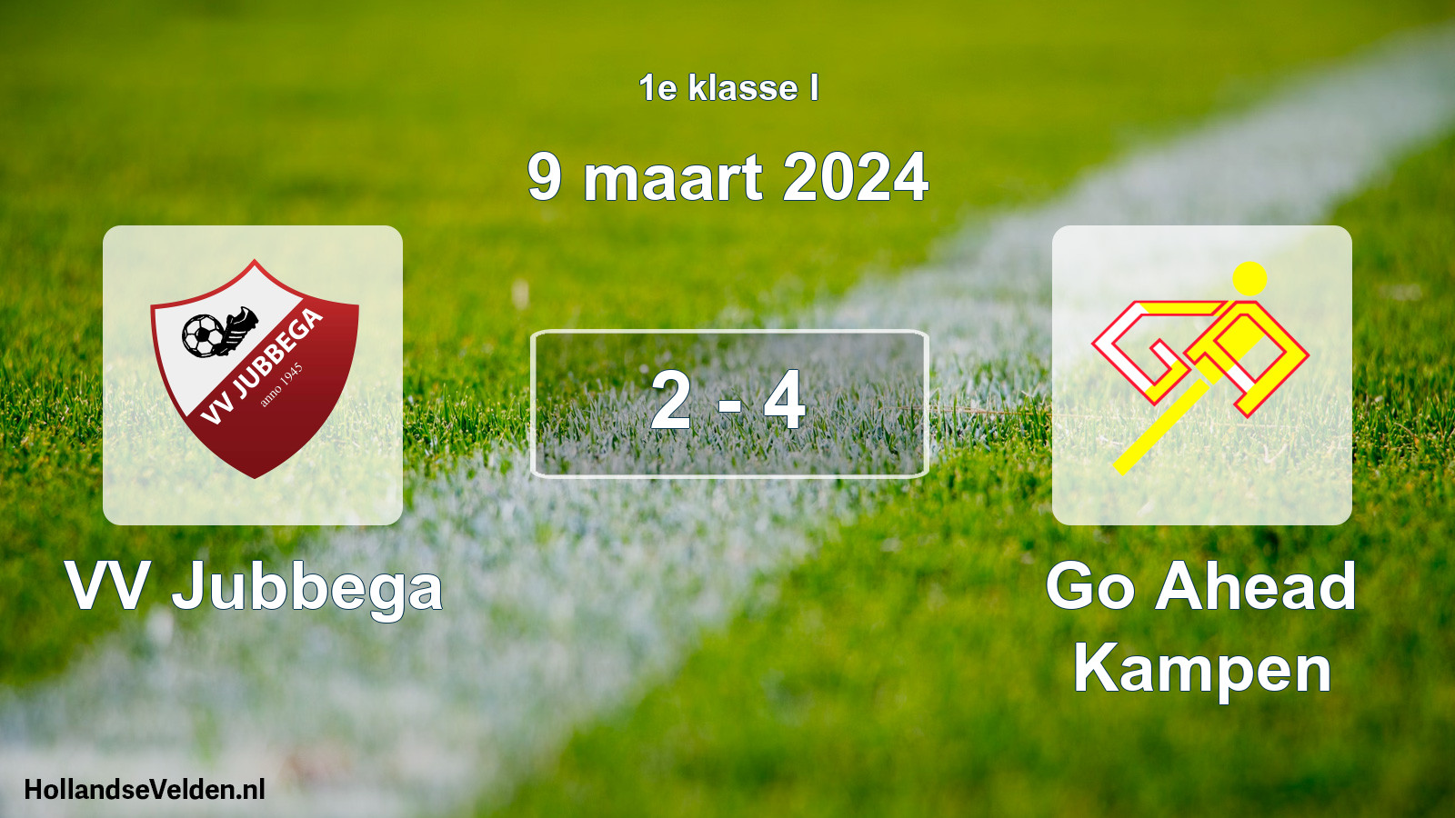 Total number of matches played: VV Jubbega - Go Ahead Kampen 2 - 4 (9 March 2024)