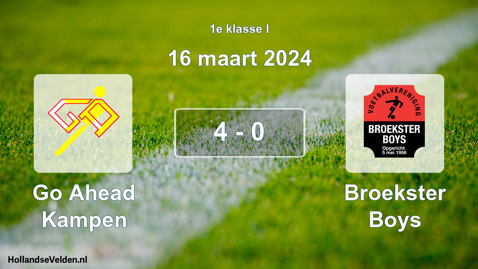 Total number of matches played: Go Ahead Kampen - Broekster Boys 4 - 0 (16 March 2024)