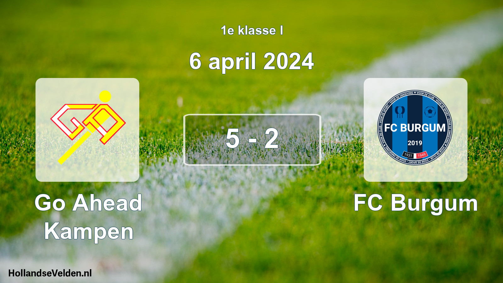 Total number of matches played: Go Ahead Kampen - FC Burgum 5 - 2 (6 April 2024)