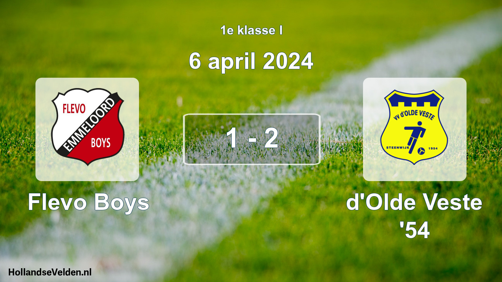 Total number of matches played: Flevo Boys - d'Olde Veste '54 1 - 2 (6 April 2024)