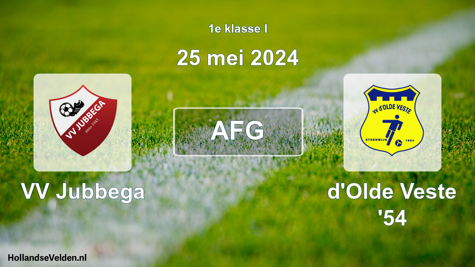 Scheduled Match: VV Jubbega - d'Olde Veste '54 (25 May 2024)
