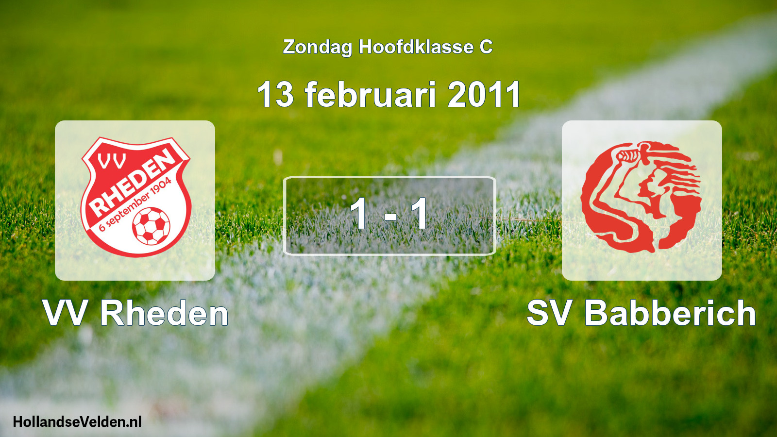 Total number of matches played: VV Rheden - SV Babberich 1 - 1 (13 February 2011)