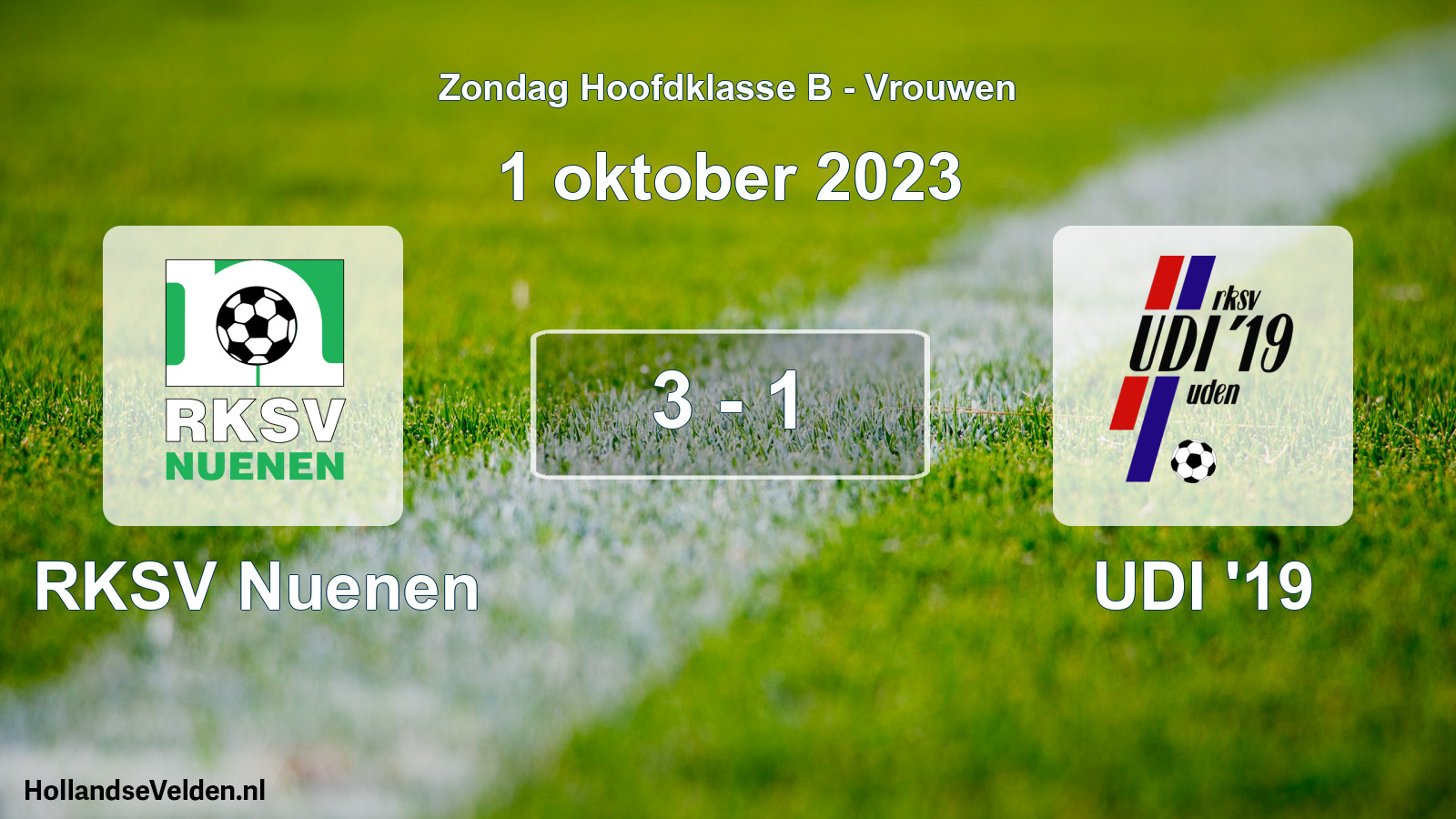 Gespeelde wedstrijd: RKSV Nuenen - UDI '19 3 - 1 (1 oktober 2023)