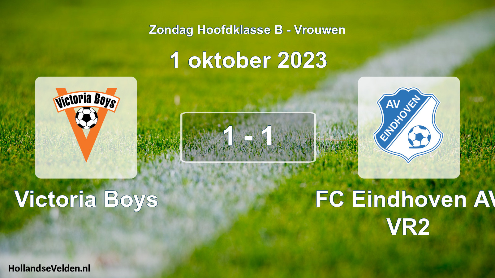 Gespeelde wedstrijd: Victoria Boys - FC Eindhoven AV VR2 1 - 1 (1 oktober 2023)