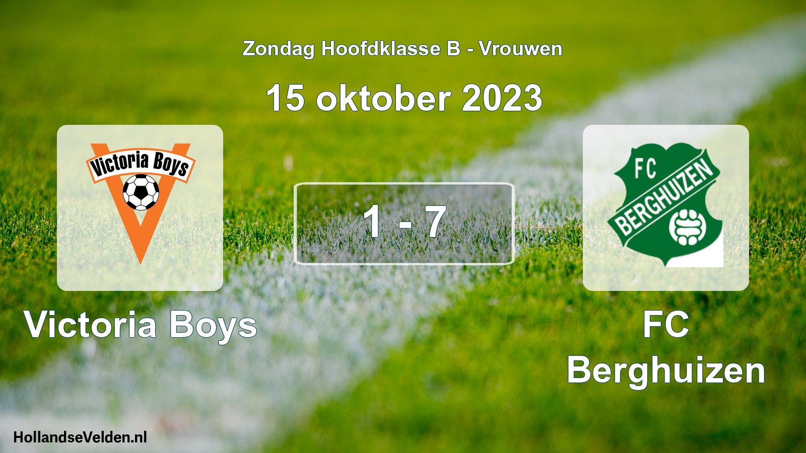 Gespeelde wedstrijd: Victoria Boys - FC Berghuizen 1 - 7 (15 oktober 2023)