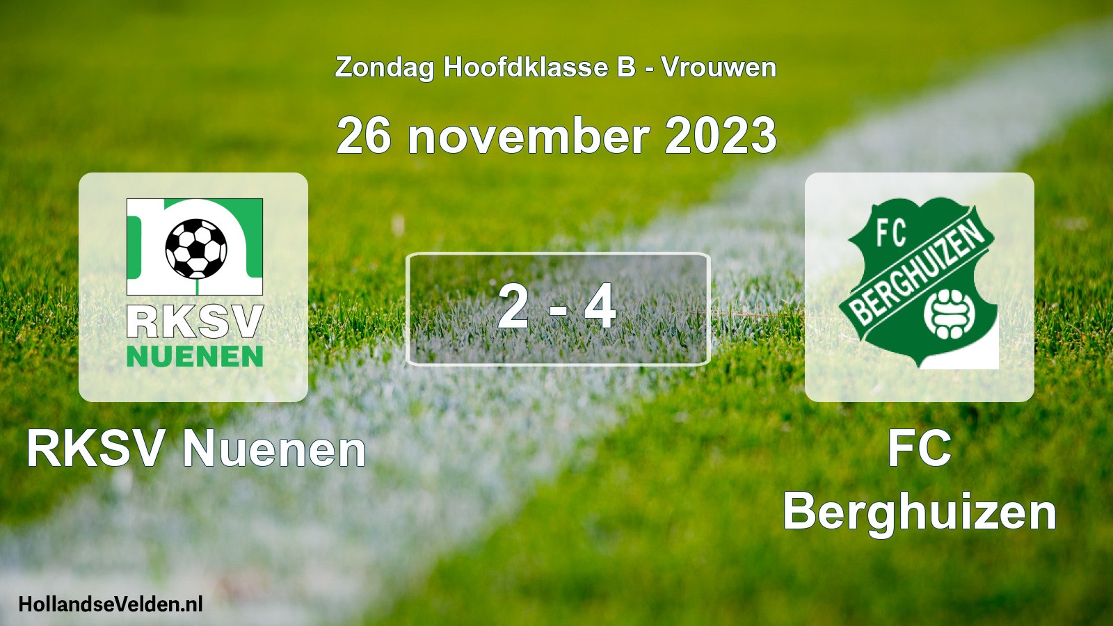 Gespeelde wedstrijd: RKSV Nuenen - FC Berghuizen 2 - 4 (26 november 2023)