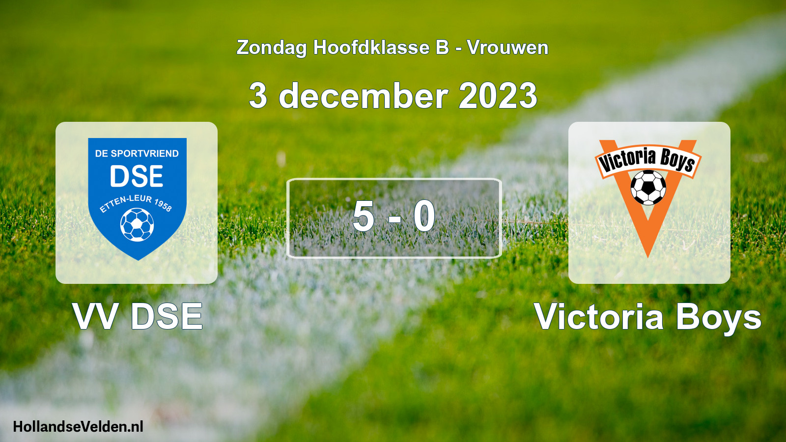 Gespeelde wedstrijd: VV DSE - Victoria Boys 5 - 0 (3 december 2023)