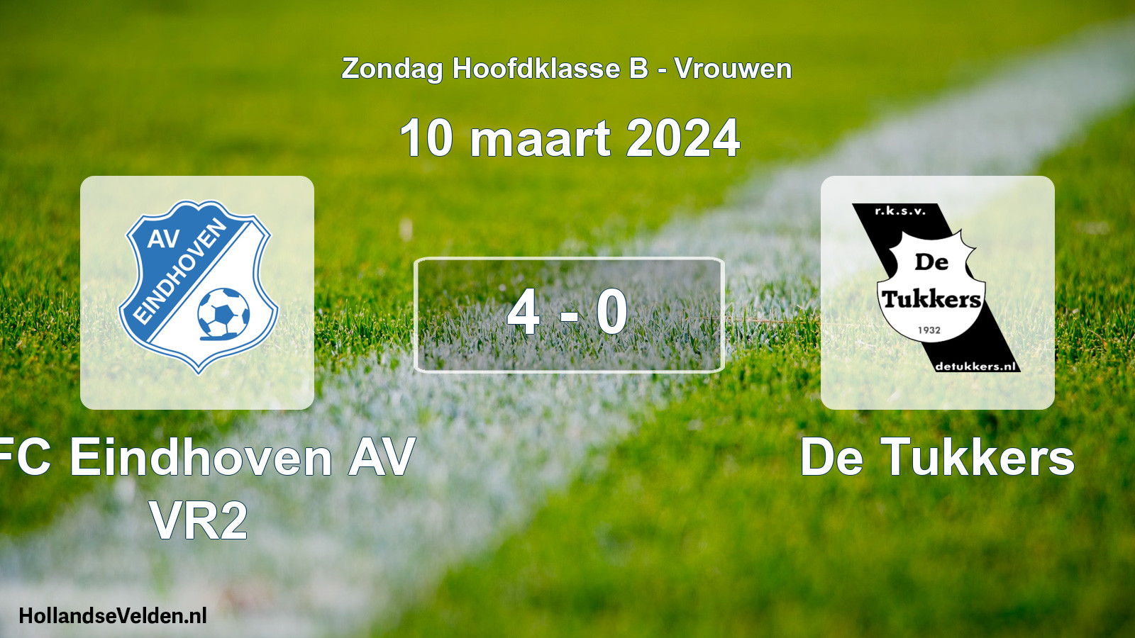 Gespeelde wedstrijd: FC Eindhoven AV VR2 - De Tukkers 4 - 0 (10 maart 2024)
