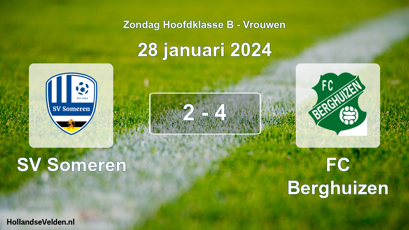 Gespeelde wedstrijd: SV Someren - FC Berghuizen 2 - 4 (28 januari 2024)