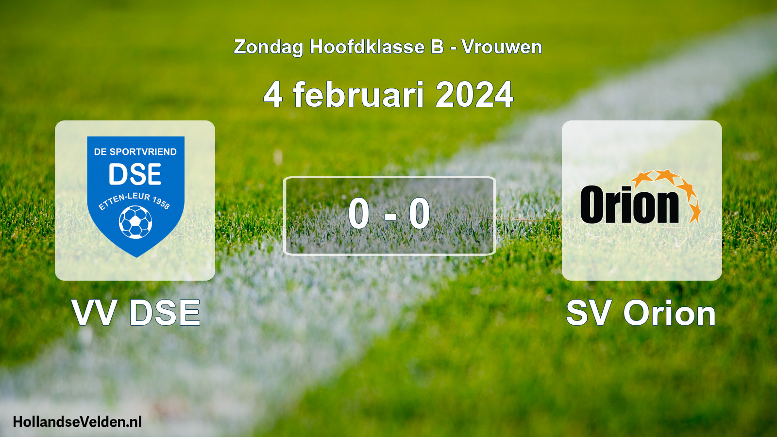 Gespeelde wedstrijd: VV DSE - SV Orion 0 - 0 (4 februari 2024)