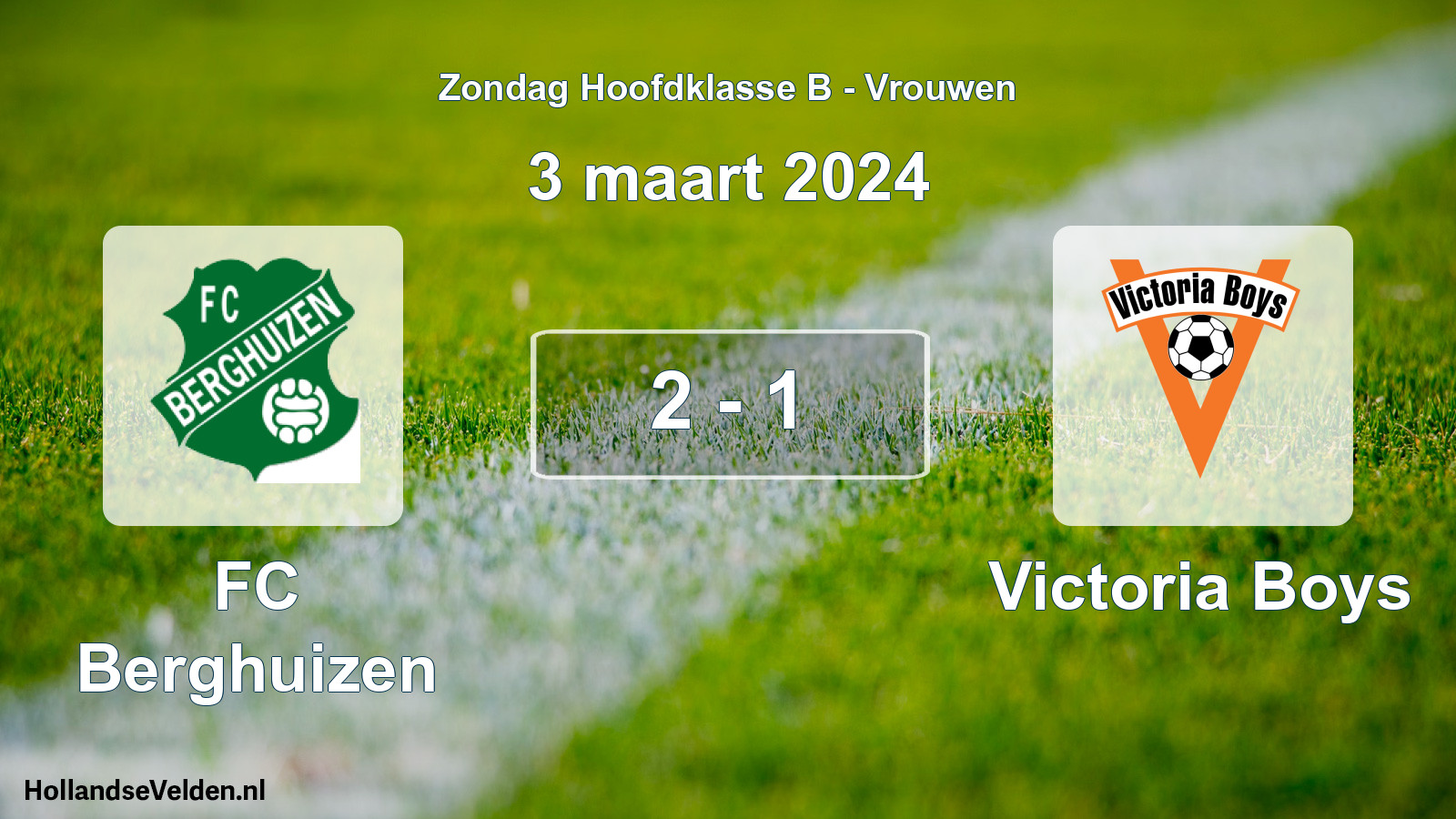 Total number of matches played: FC Berghuizen - Victoria Boys 2 - 1 (3 March 2024)
