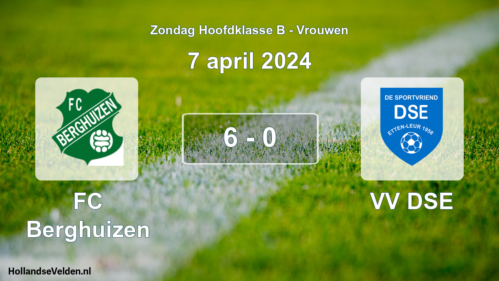 Total number of matches played: FC Berghuizen - VV DSE 6 - 0 (7 April 2024)