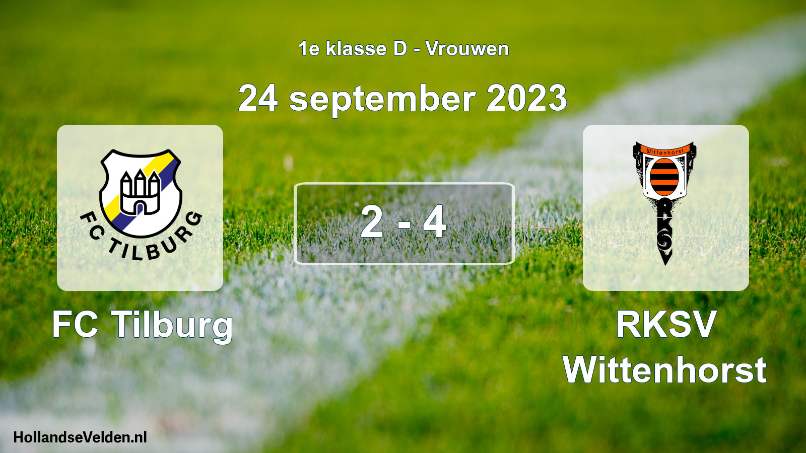 Gespeelde wedstrijd: FC Tilburg - RKSV Wittenhorst 2 - 4 (24 september 2023)