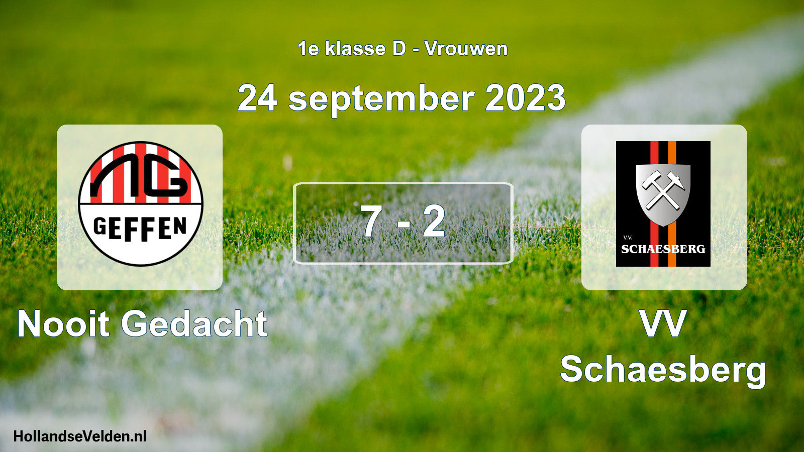 Gespeelde wedstrijd: Nooit Gedacht - VV Schaesberg 7 - 2 (24 september 2023)