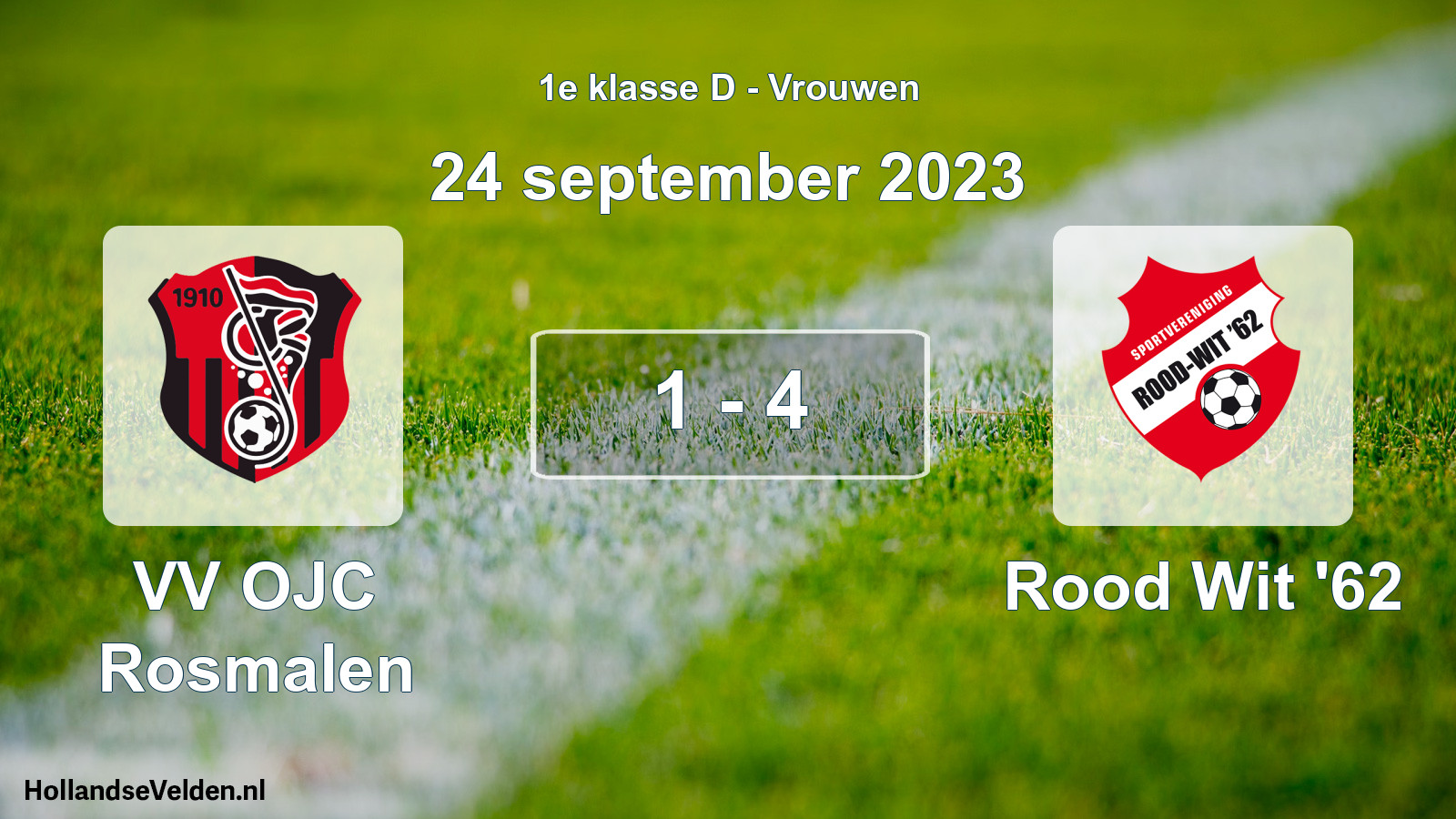 Gespeelde wedstrijd: VV OJC Rosmalen - Rood Wit '62 1 - 4 (24 september 2023)