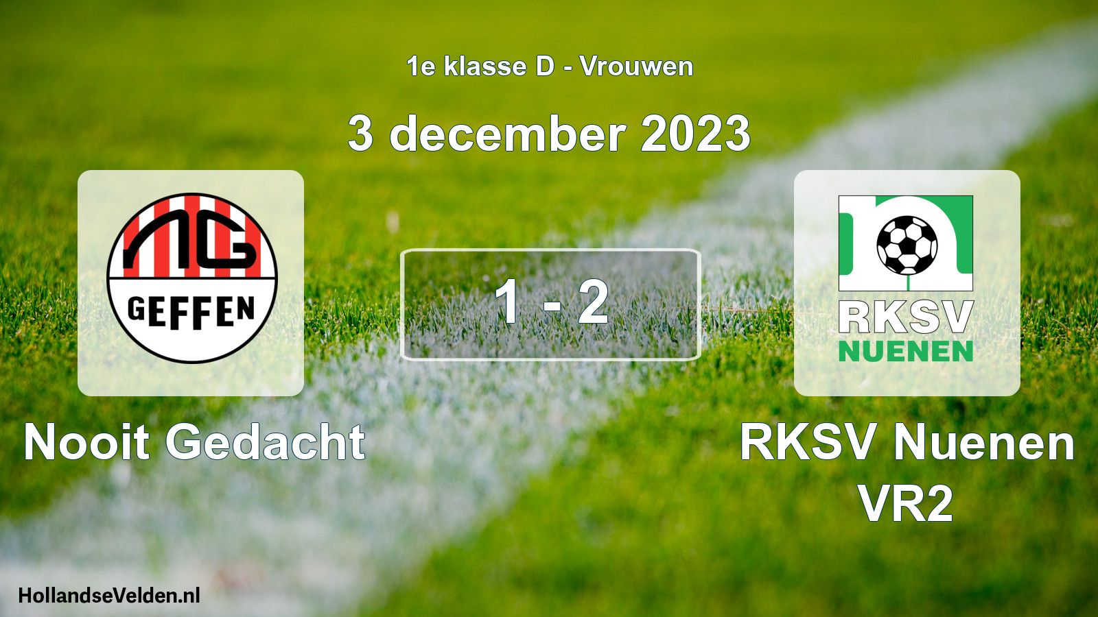 Gespeelde wedstrijd: Nooit Gedacht - RKSV Nuenen VR2 1 - 2 (3 december 2023)