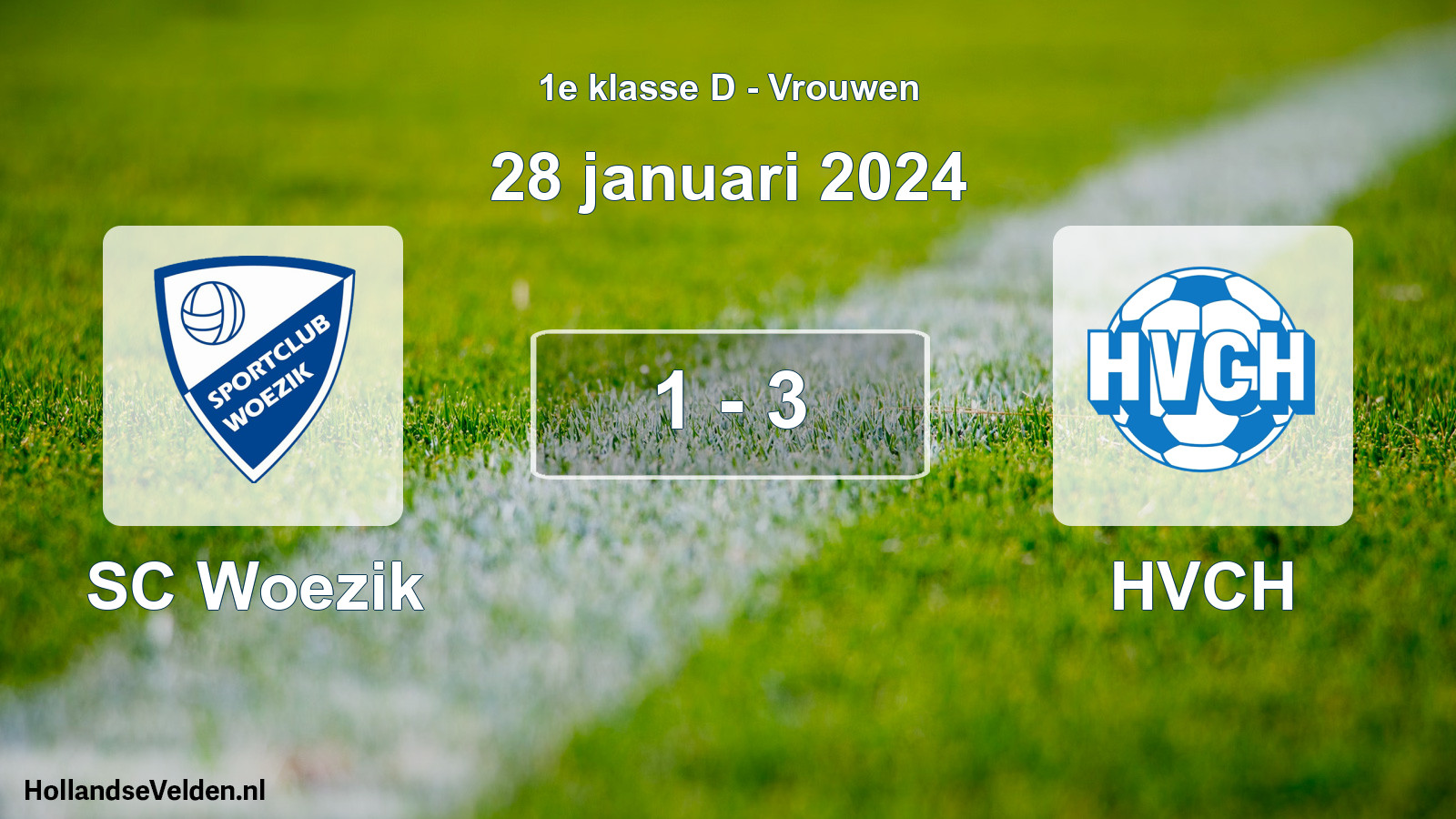 Gespeelde wedstrijd: SC Woezik - HVCH 1 - 3 (28 januari 2024)