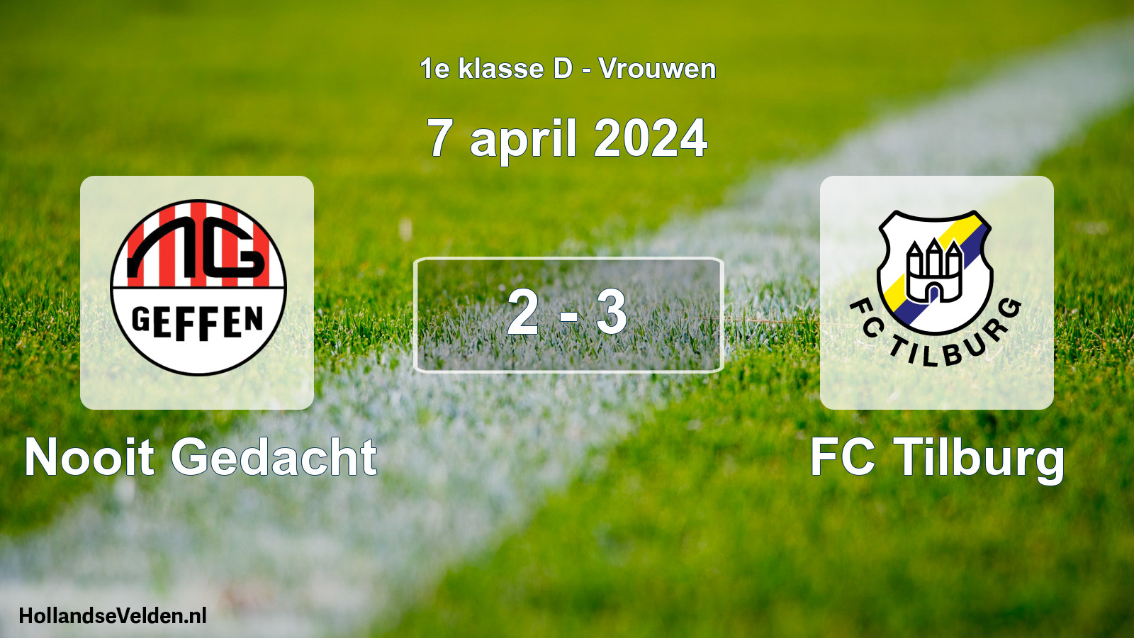 Gespeelde wedstrijd: Nooit Gedacht - FC Tilburg 2 - 3 (7 april 2024)