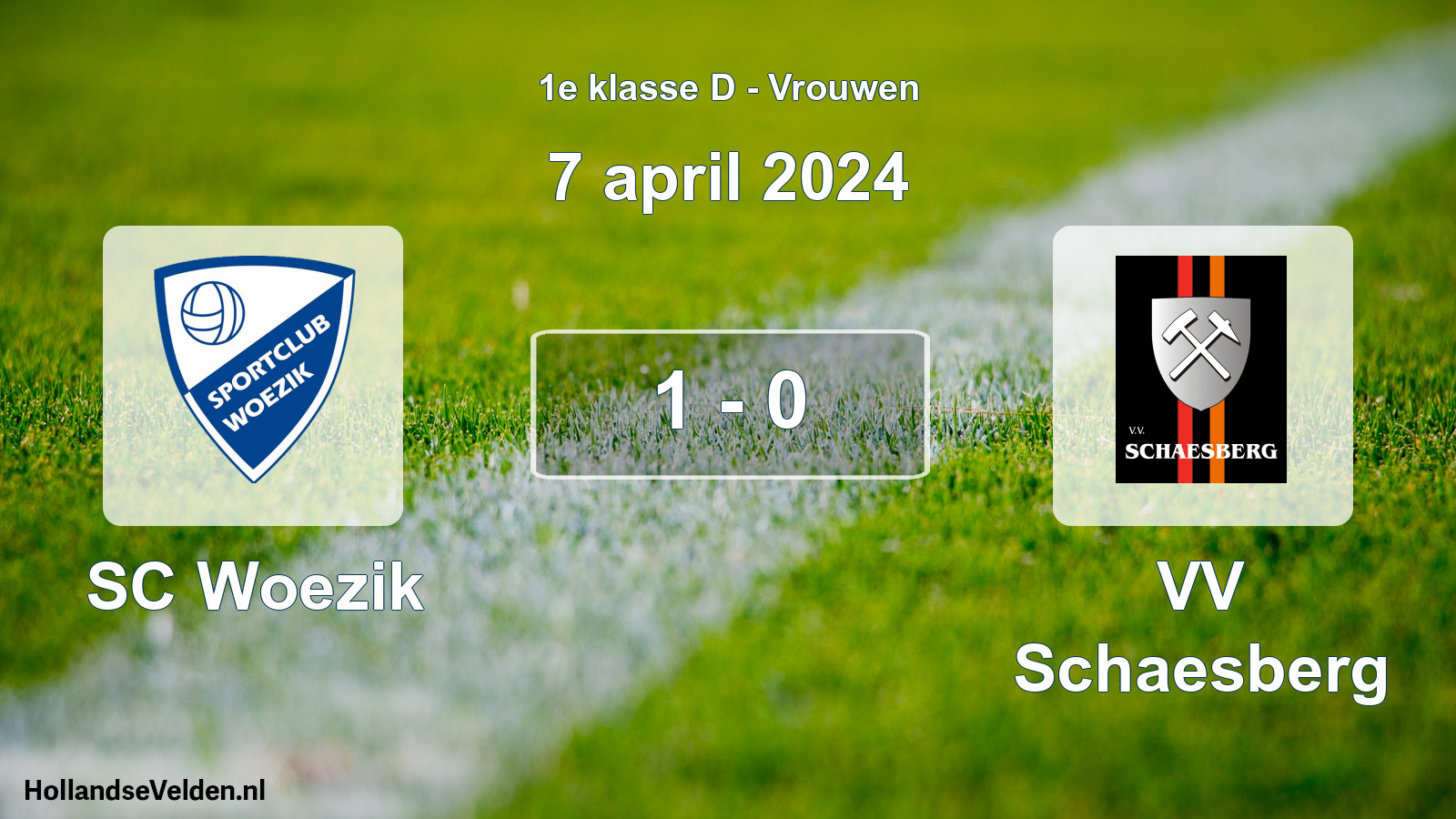 Gespeelde wedstrijd: SC Woezik - VV Schaesberg 1 - 0 (7 april 2024)