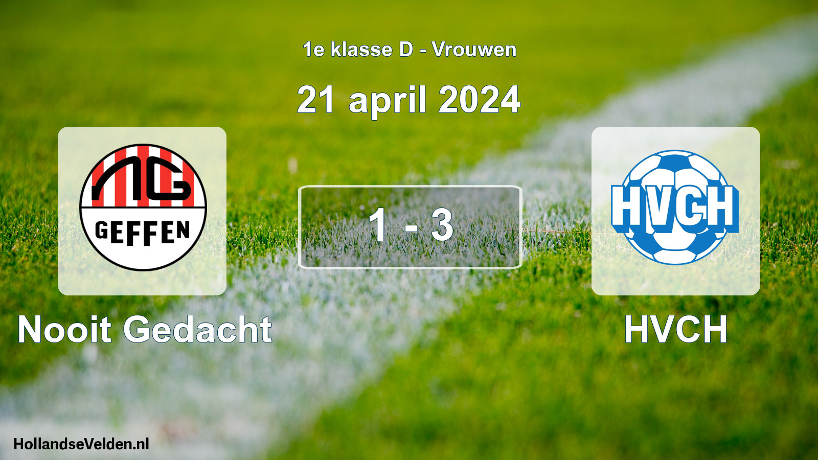 Gespeelde wedstrijd: Nooit Gedacht - HVCH 1 - 3 (21 april 2024)