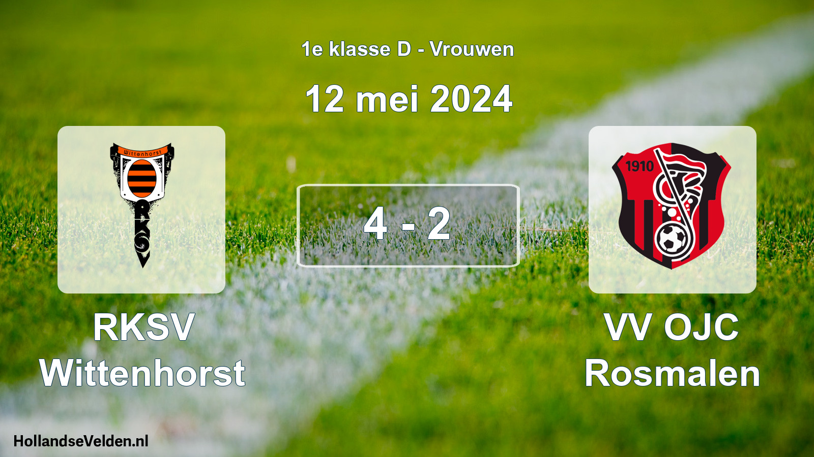 Gespeelde wedstrijd: RKSV Wittenhorst - VV OJC Rosmalen 4 - 2 (12 mei 2024)