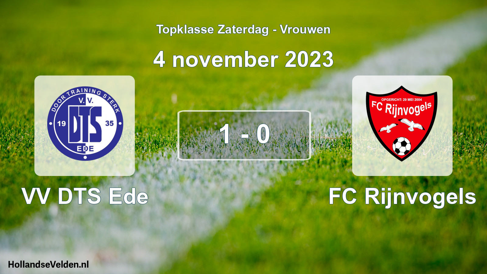 Total number of matches played: VV DTS Ede - FC Rijnvogels 1 - 0 (4 November 2023)